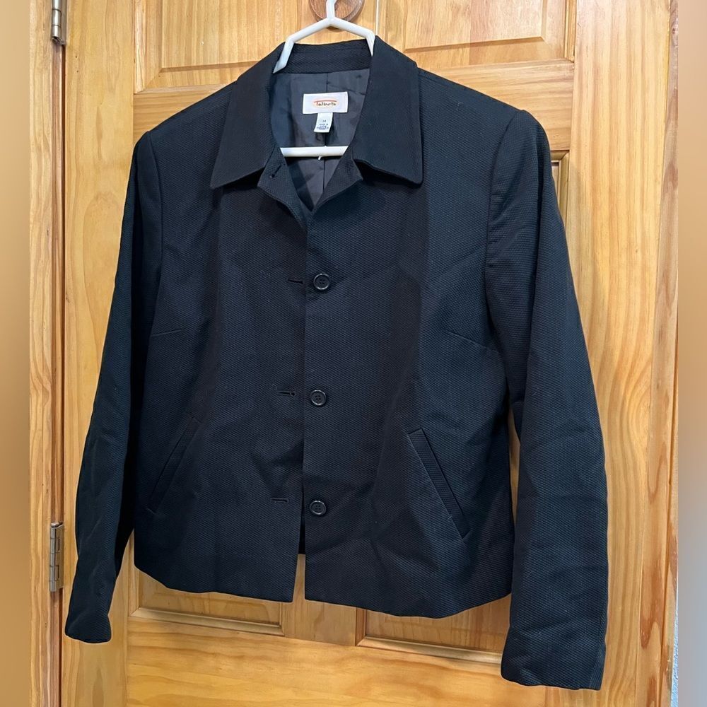 Talbots black blazer with shoulder pads size 14